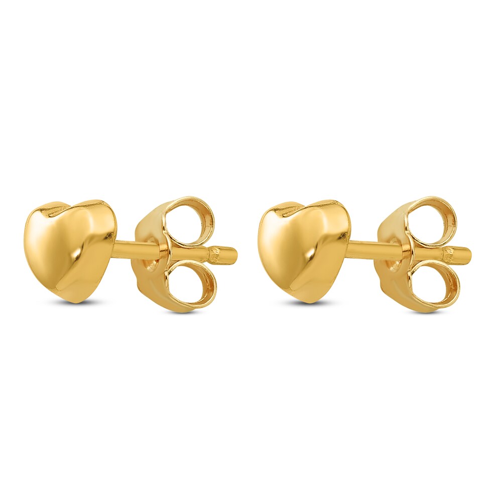 Heart Stud Earrings 14K Yellow Gold Us7BU6n1