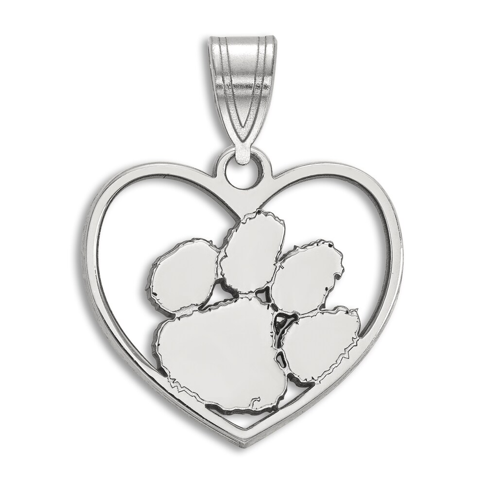 Clemson University Heart Necklace Charm Sterling Silver UzhhWFMc