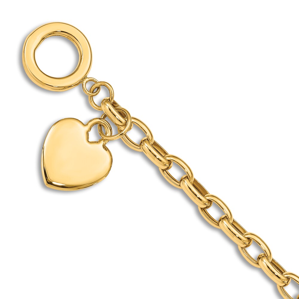 Heart Bracelet 14K Yellow Gold 7.5" V1vKxWgS