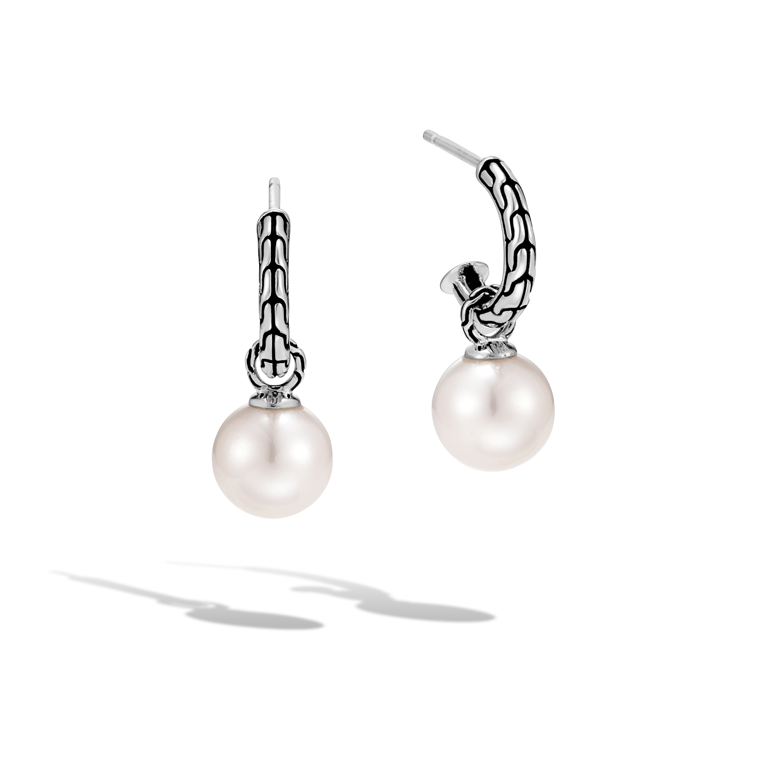 John Hardy Classic Chain Drop Earrings Cultured Pearl Sterling Silver V1zqYFLZ