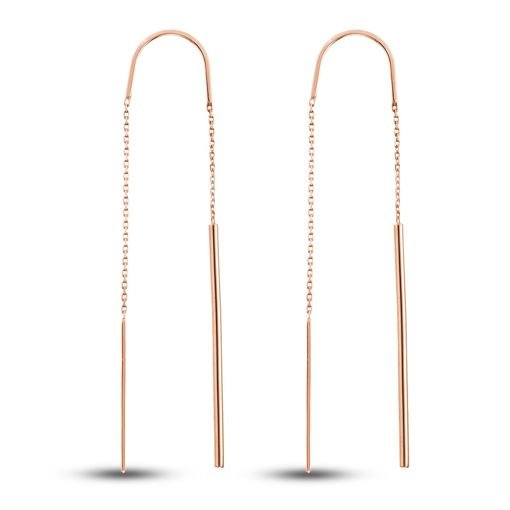 Stick Threader Earrings 14K Rose Gold V3xVdEQl