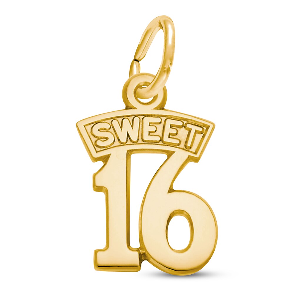Sweet 16 Charm 14K Yellow Gold V8IC4Dl3