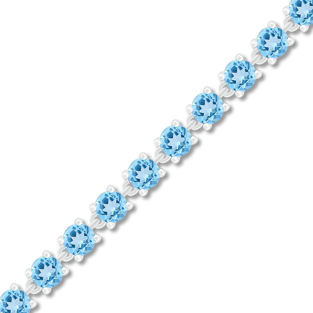 Blue Topaz Bracelet Sterling Silver V9wfVhmr