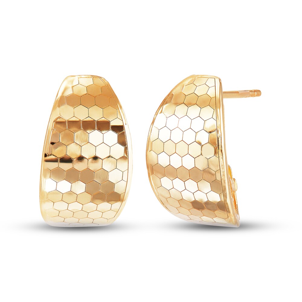 Italia D'Oro Honeycomb Stud Earrings 14K Yellow Gold VHgvLdp1