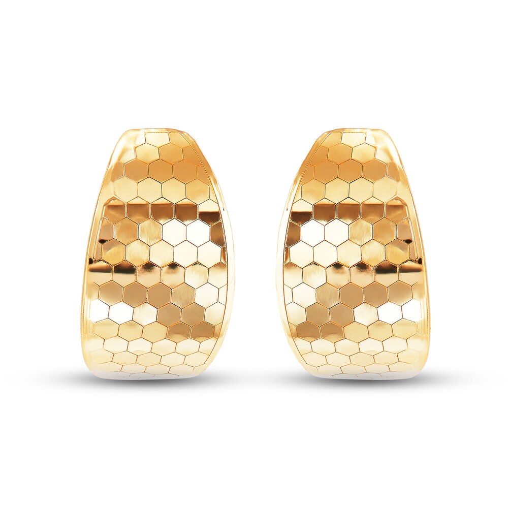 Italia D\'Oro Honeycomb Stud Earrings 14K Yellow Gold VHgvLdp1