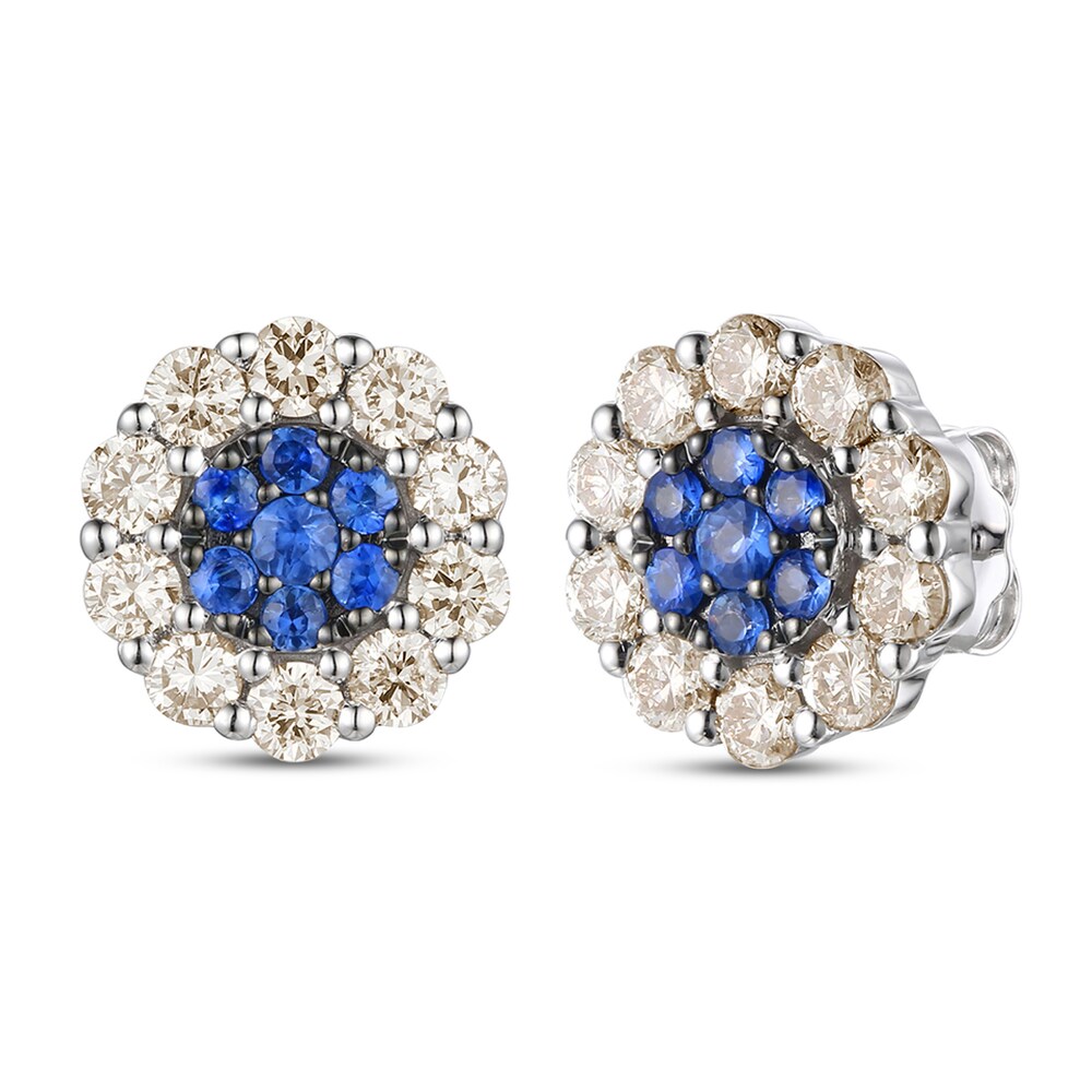 Le Vian Natural Blue Sapphire Stud Earrings 7/8 ct tw Diamonds 14K Vanilla Gold VKZ7sV9u