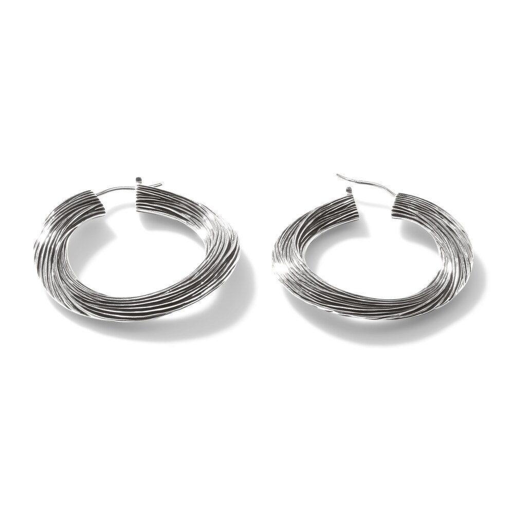 John Hardy Bamboo Hoop Earrings Sterling Silver VPD1UD7w