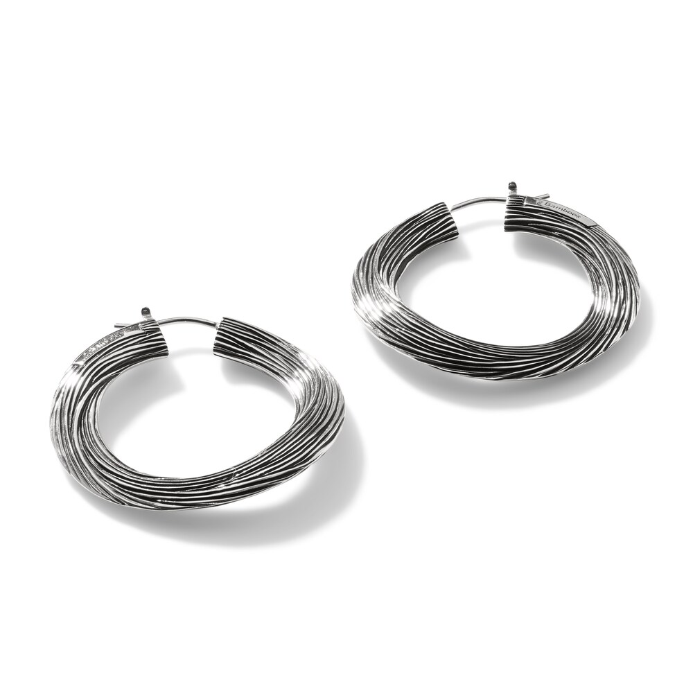 John Hardy Bamboo Hoop Earrings Sterling Silver VPD1UD7w