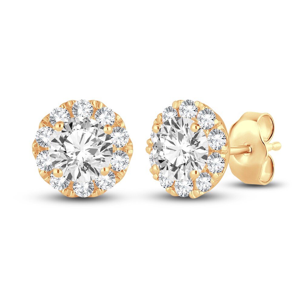 Diamond Stud Earrings 1 ct tw Round 14K Yellow Gold VPzHfwvc