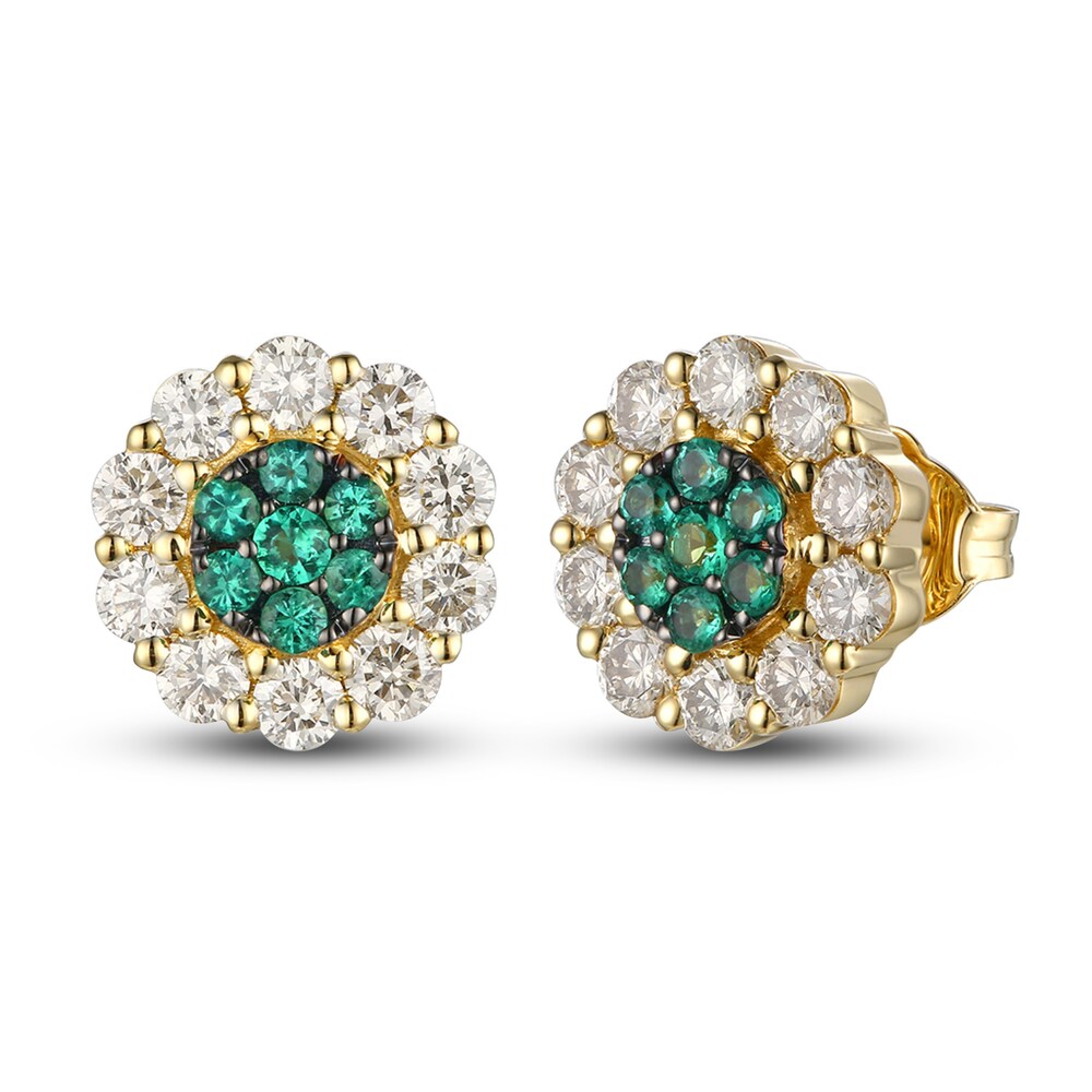 Le Vian Natural Emerald Earrings 7/8 ct tw Diamonds 14K Honey Gold VRx4O3c2