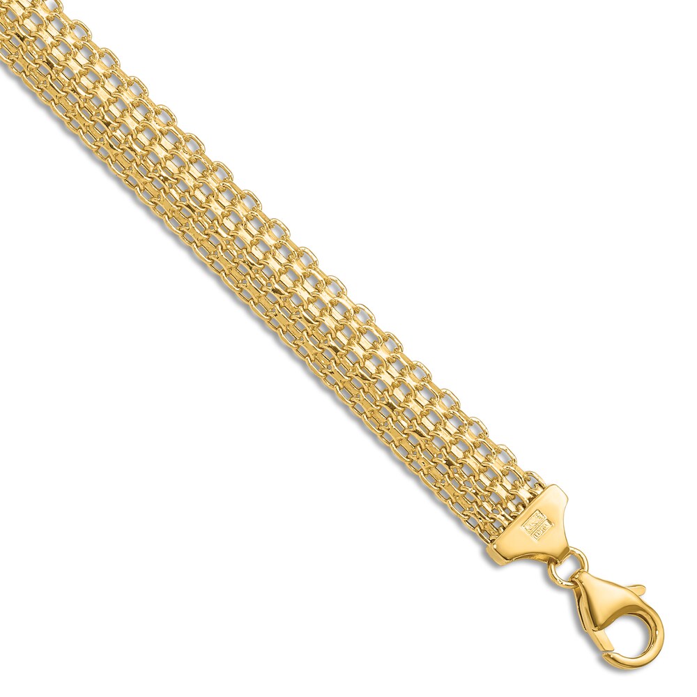 High-Polish Bismark Chain Bracelet 14K Yellow Gold 7.5" VdrhqbaC