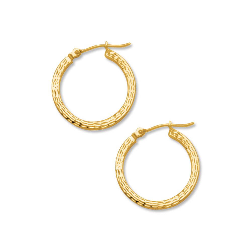 Hoop Earrings 14K Yellow Gold 20mm VhOQdLsW