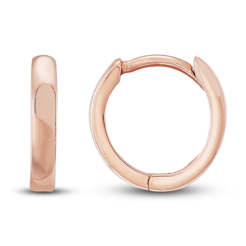 Children\'s Round Huggie Earrings 14K Rose Gold VhZFZGfS