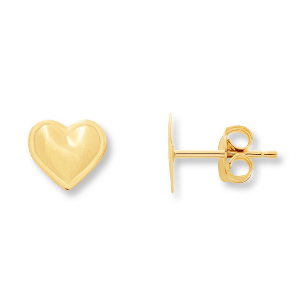Young Teen Heart Earrings 14K Yellow Gold Vhh0TyD1