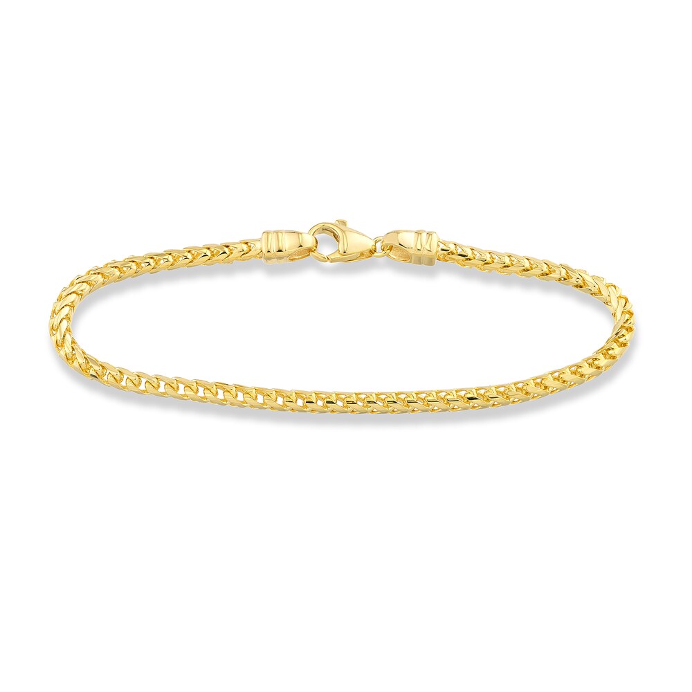 Round 3.6mm Franco Chain Bracelet 14K Yellow Gold 8.5" Vn1fpxCq