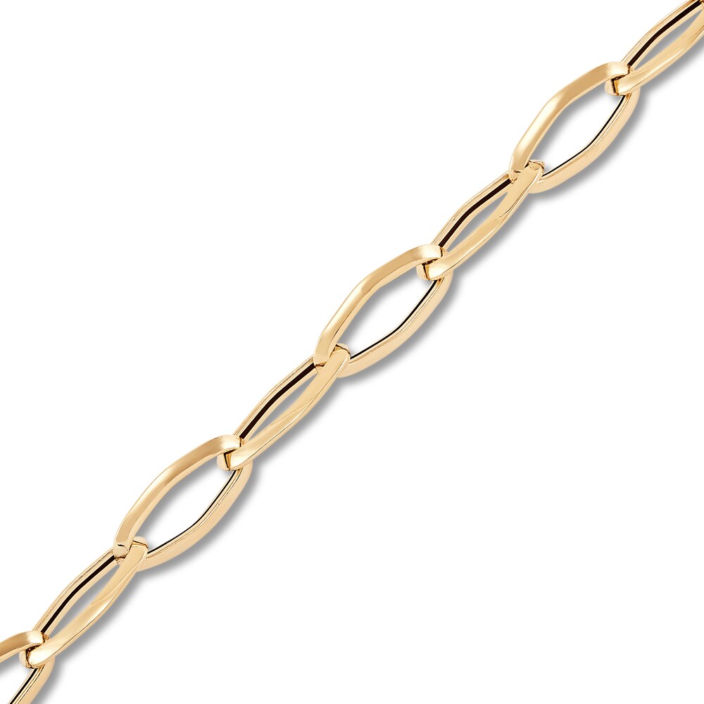 Italia D\'Oro Elongated Link Bracelet 14K Yellow Gold 7.5\" VomSSrni