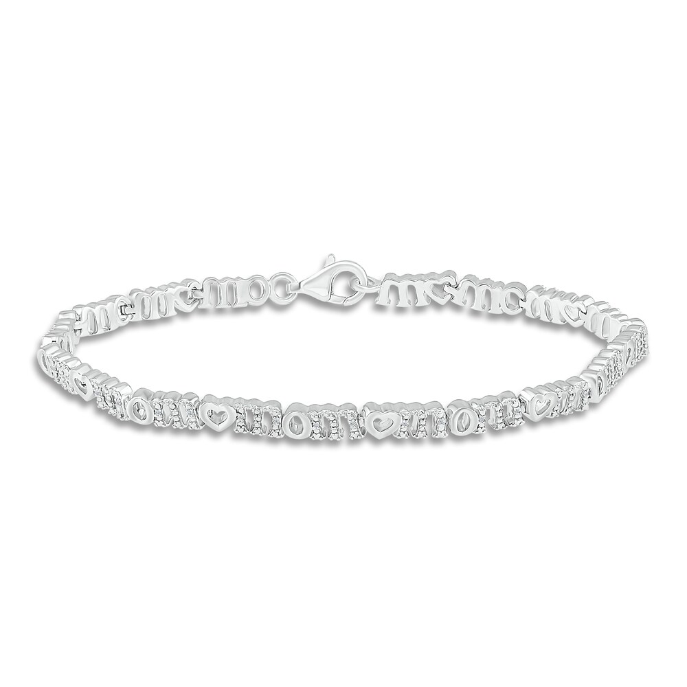 Mom Heart Bracelet 1/10 ct tw Diamonds Sterling Silver VxCPnuWQ