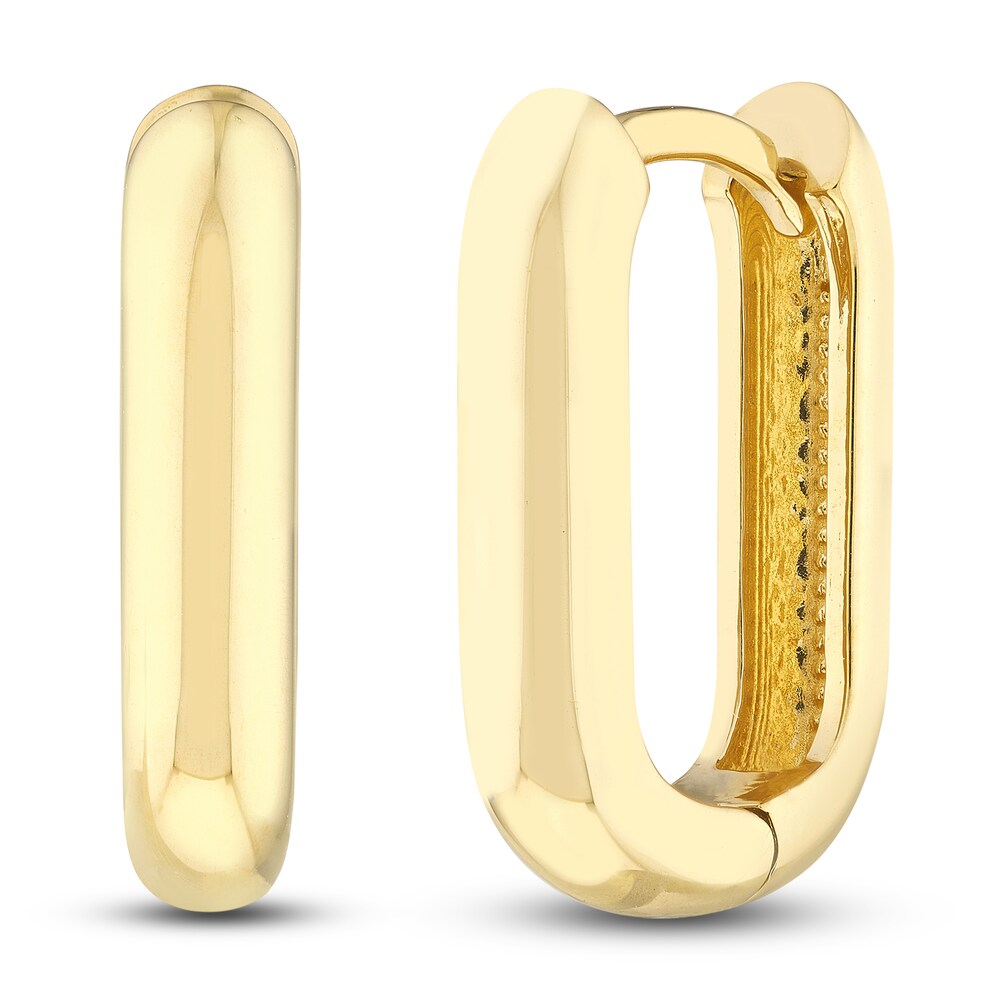 Huggie Earrings 14K Yellow Gold 15mm W6gT0mXs