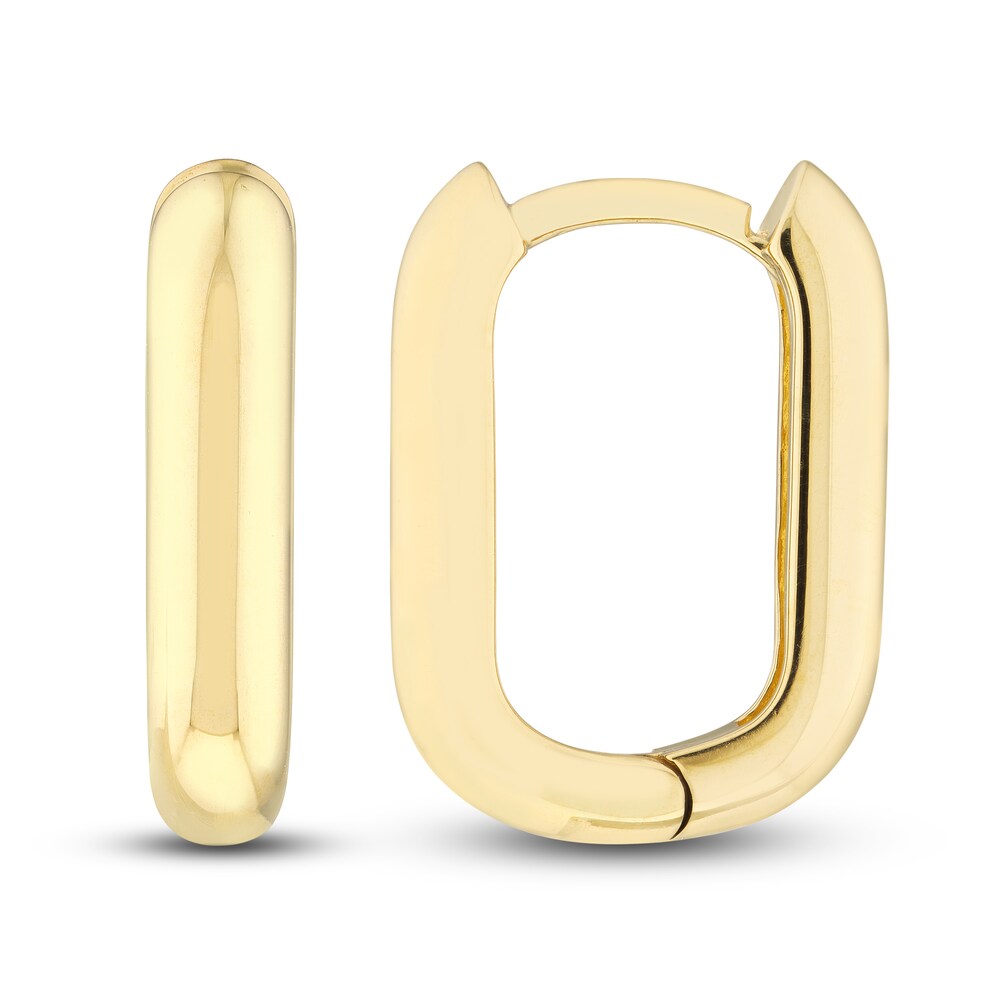 Huggie Earrings 14K Yellow Gold 15mm W6gT0mXs