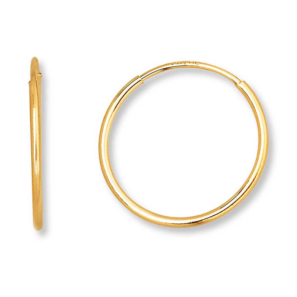 Endless Hoop Earrings 14K Yellow Gold 12mm WAikNmU6