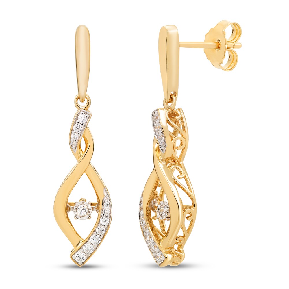 Diamonds in Rhythm 1/4 ct tw Earrings 10K Yellow Gold WDIP8lYc