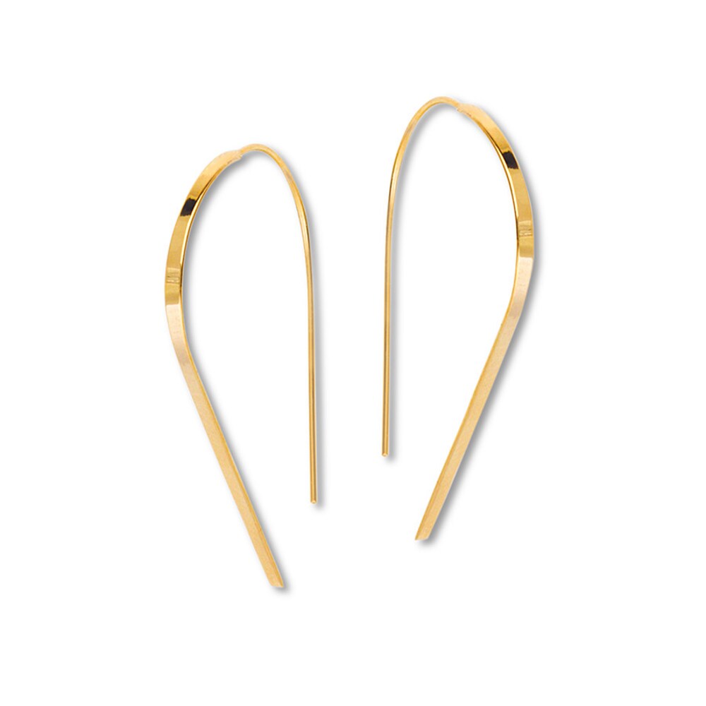 Flat Wire Threader Earrings 14K Yellow Gold WHQRFM22