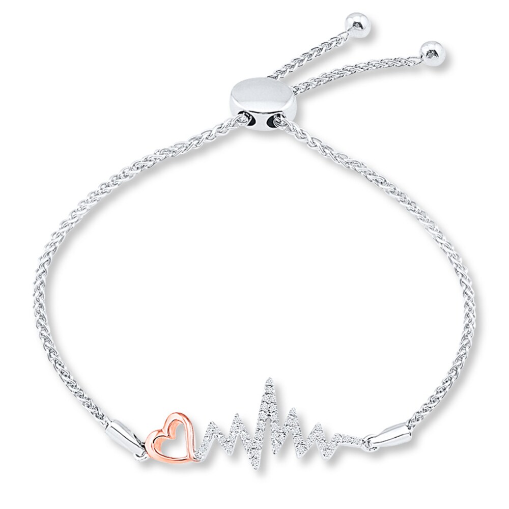 Heartbeat Bracelet 1/10 ct tw Diamonds Sterling Silver/10K Gold WSrJhLCa