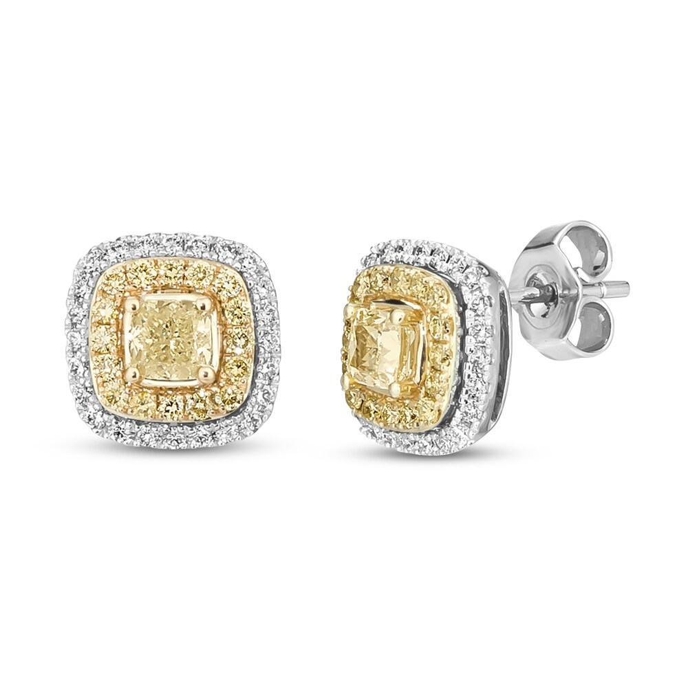 Le Vian Sunny Yellow Diamond Stud Earrings 1 ct tw 14K Two-Tone Gold WTgA8VL9