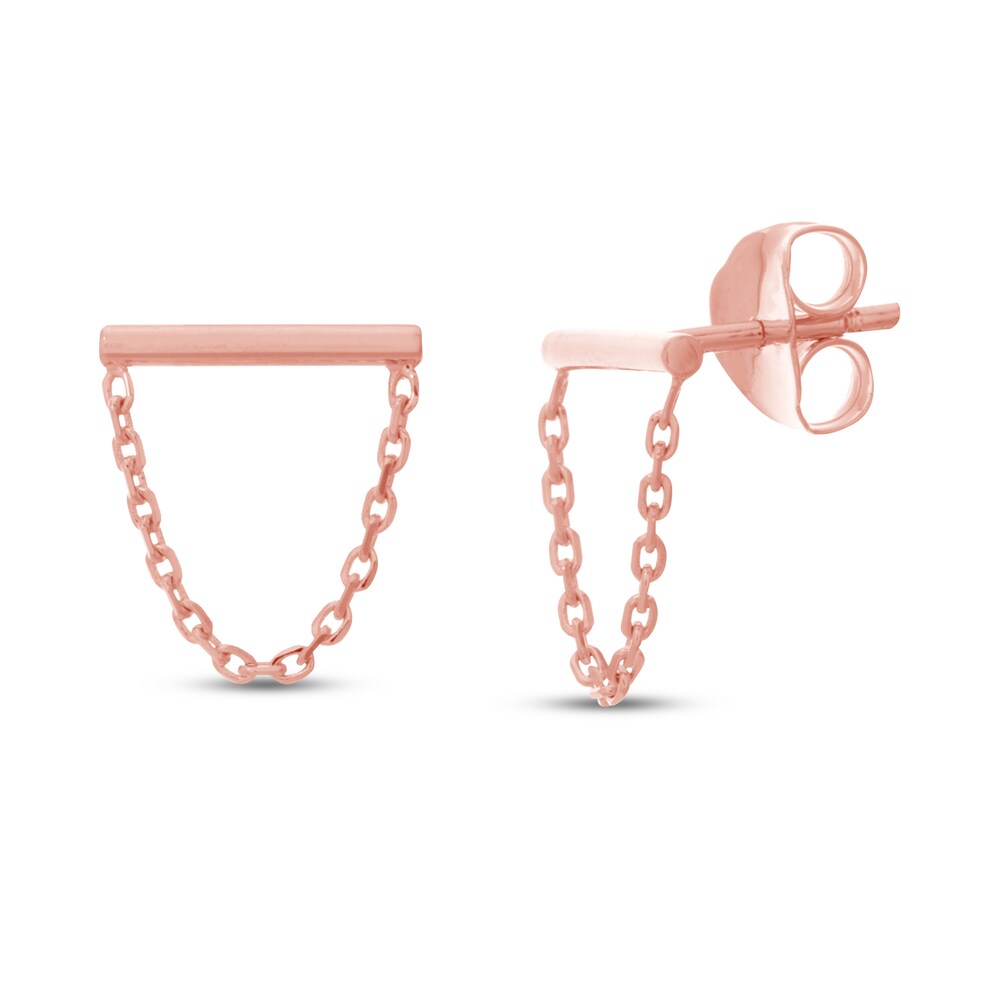 Bar Chain Earrings 14K Rose Gold WWMHoJrE