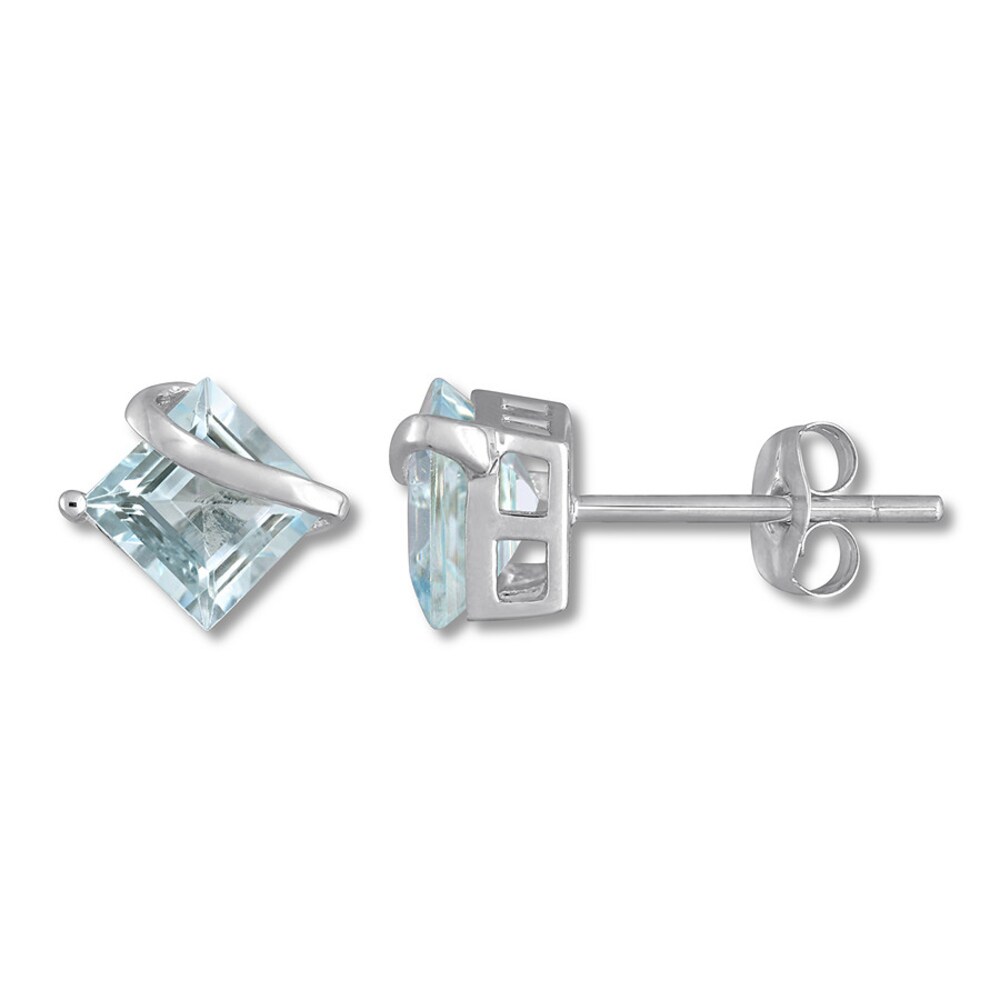 Aquamarine Earrings 10K White Gold WinmQLNc