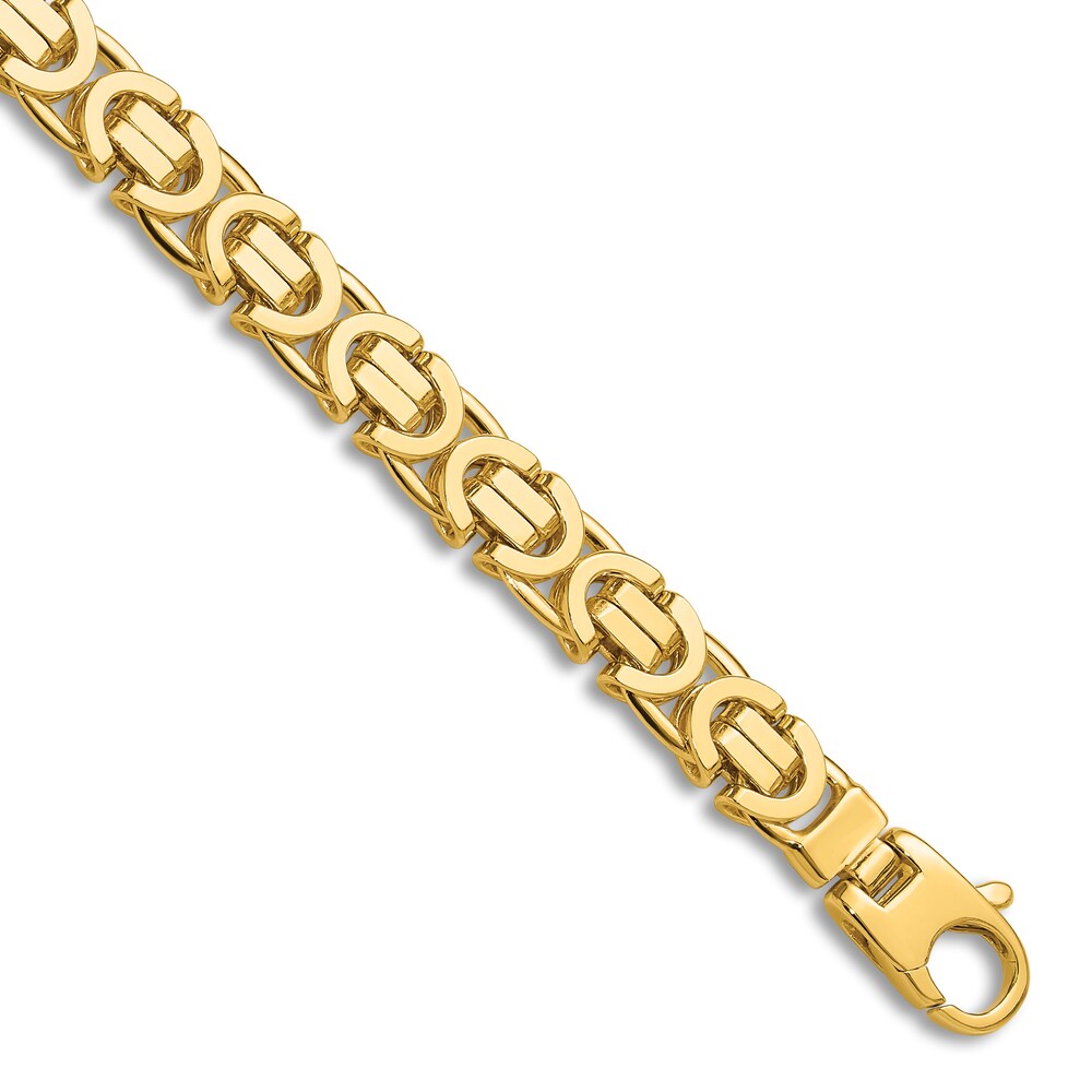Men's High-Polish Link Bracelet 14K Yellow Gold 8.25" WtnTaKtM