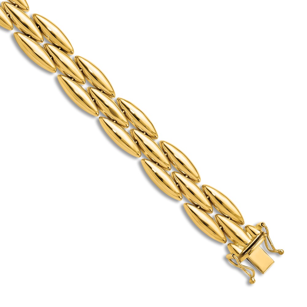 High-Polish Link Bracelet 14K Yellow Gold 7.5" WueL4l6k