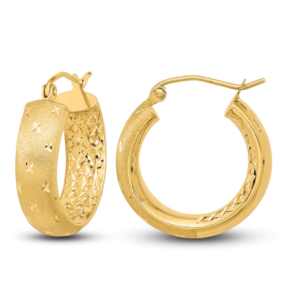 In/Out Hoop Earrings 14K Yellow Gold X7tY9UAR