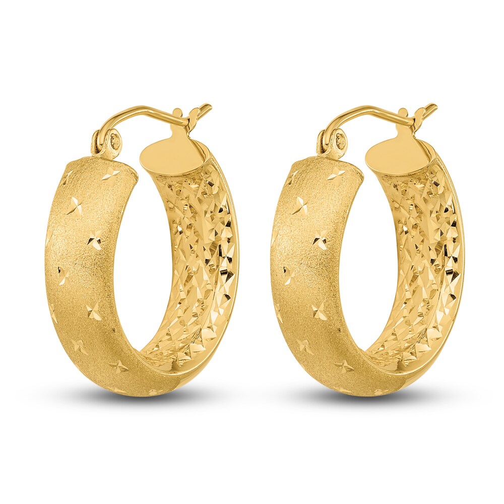 In/Out Hoop Earrings 14K Yellow Gold X7tY9UAR