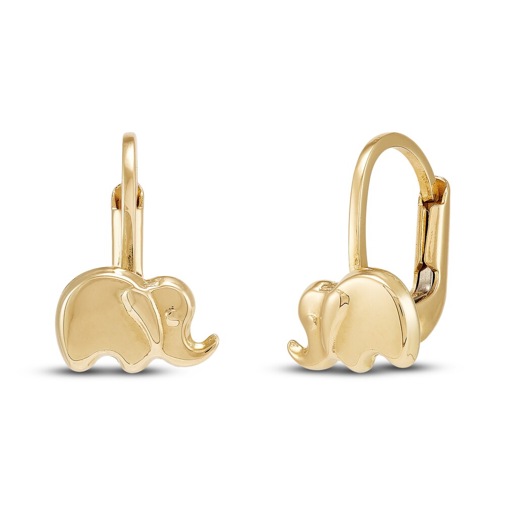 Elephant Lever Earrings 14K Yellow Gold XC6RFoIR