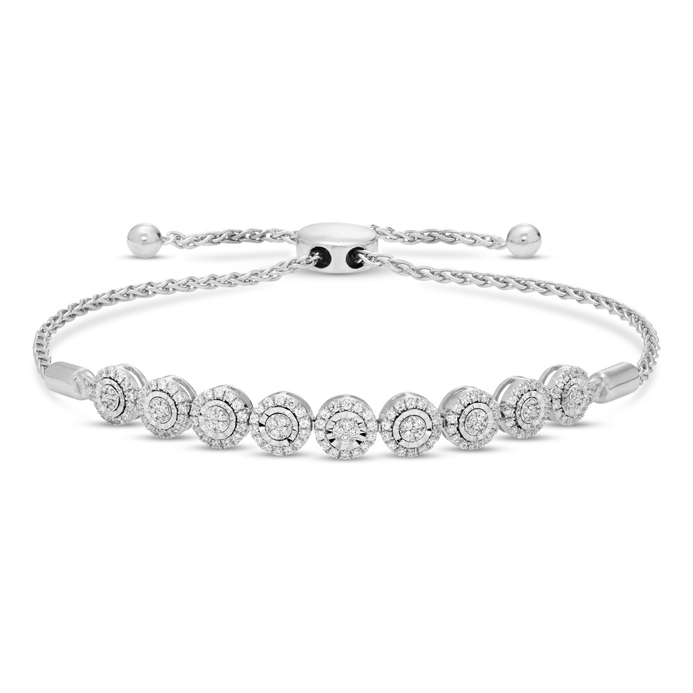 Diamond Bolo Bracelet 1/2 ct tw Round 10K White Gold XH7YxykM