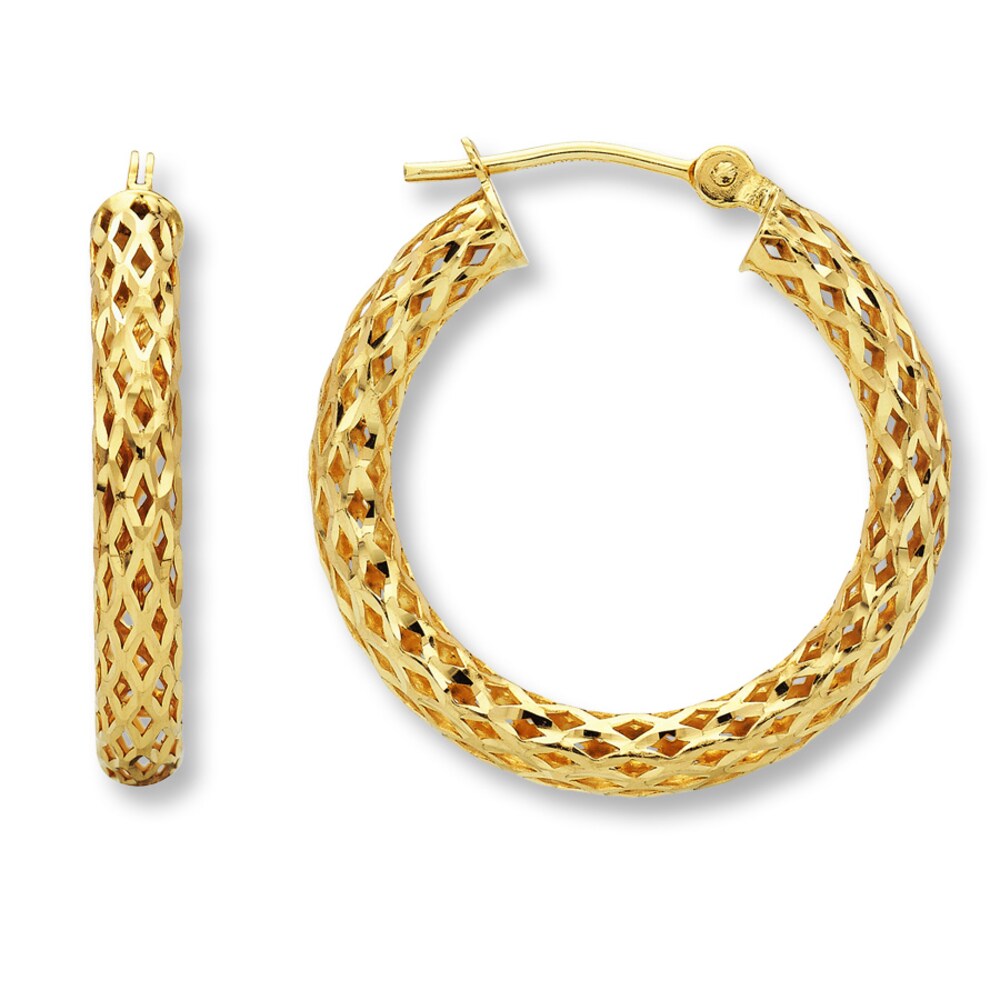 Braided Hoop Earrings 14K Yellow Gold XOGgemnv