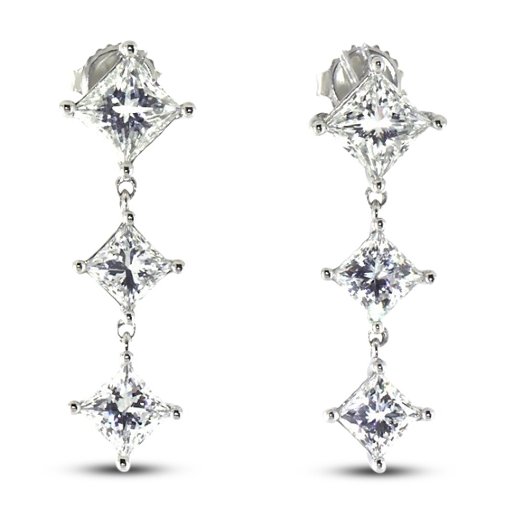 Jared Atelier Diamond Drop Earrings 6-1/15 ct tw Princess Platinum XPclTwkJ