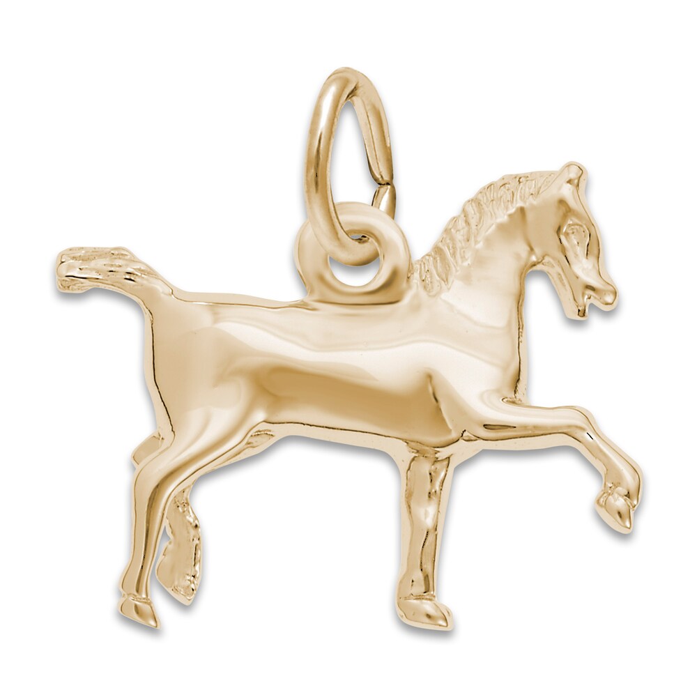 Prancing Horse Charm 14K Yellow Gold XQ29Ivax