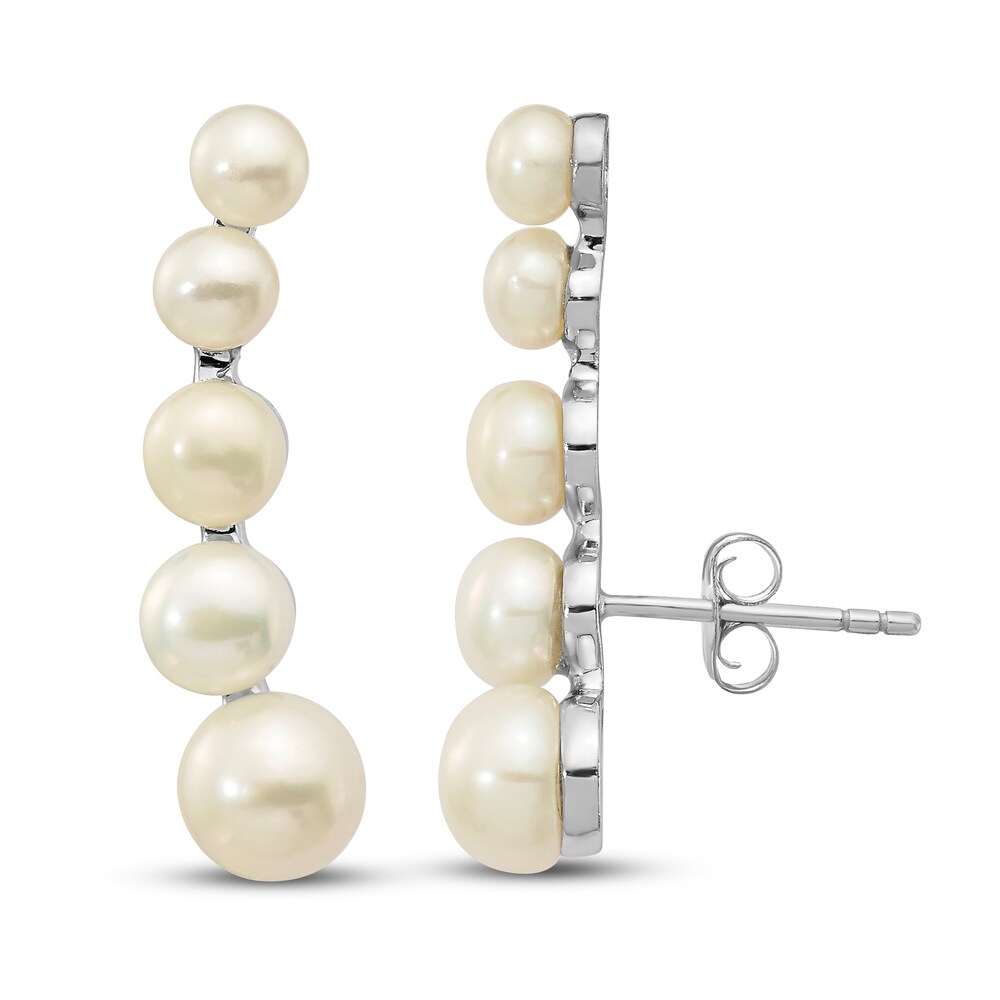 Cultured Freshwater Pearl Earrings Sterling Silver XT2hdGJw