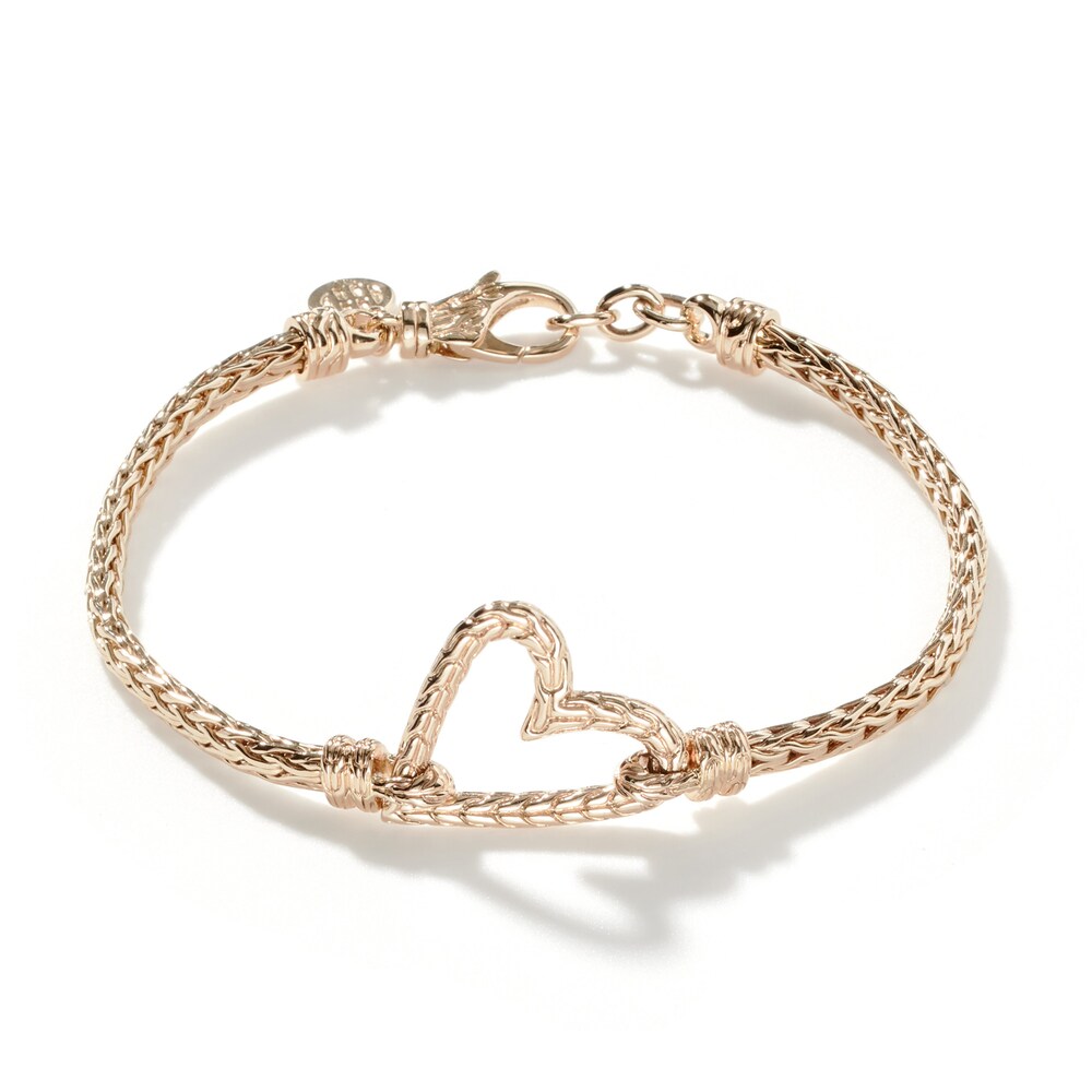 John Hardy Classic Chain Slim Heart Bracelet 14K Yellow Gold - Large XXYNnzSr