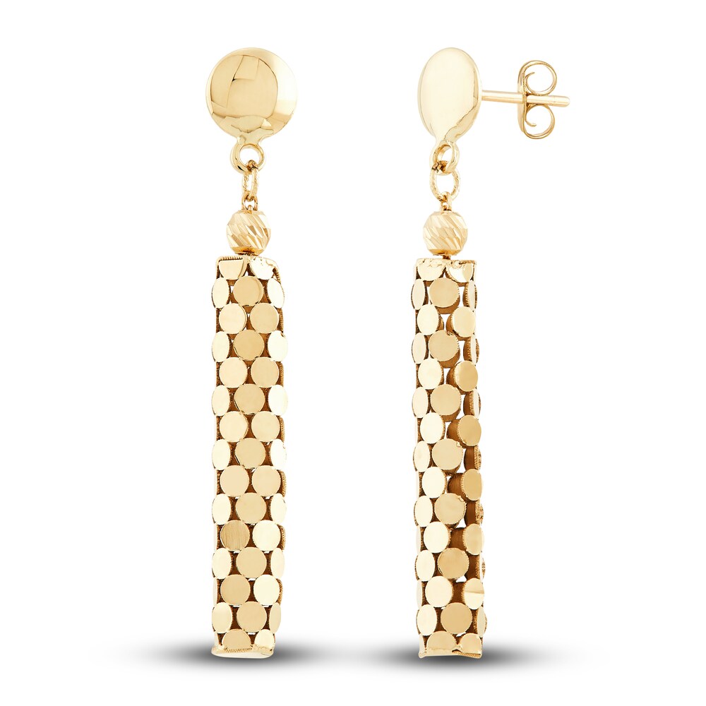 Italia D\'Oro Bar Drop Earrings 14K Yellow Gold Xg7FkAqE