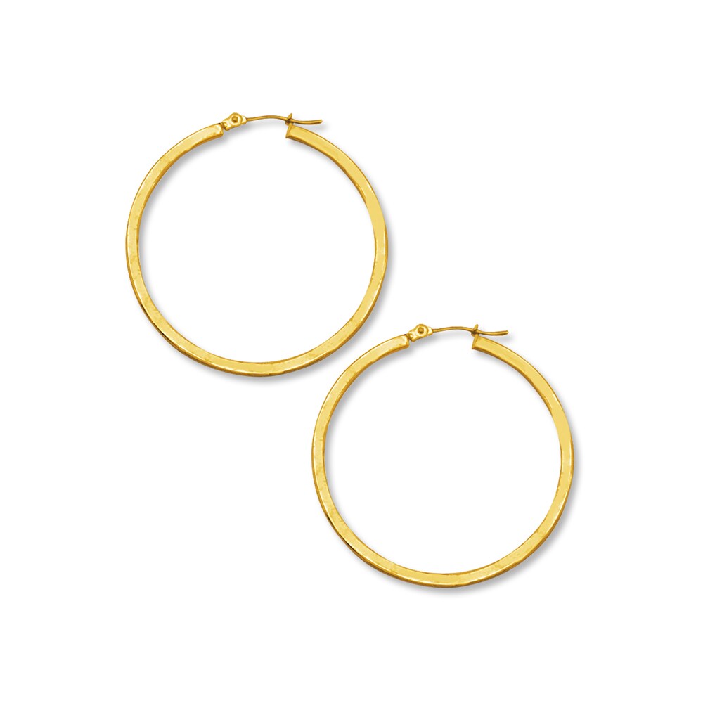 Hoop Earrings 14K Yellow Gold 40mm XqHGr3N3