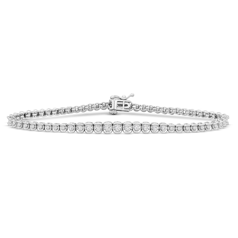 Diamond Bracelet 1 ct tw Round 14K White Gold Xt2lG7cJ