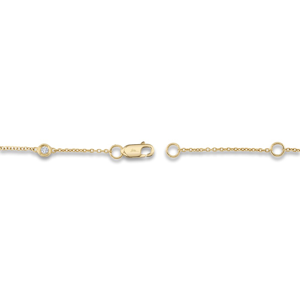 Shy Creation Diamond Station Bracelet 1/10 ct tw Round 14K Yellow Gold 7\" SC22003858 Xt2ulXIt