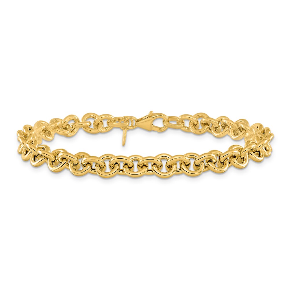 Fancy Rolo Link Bracelet 14K Yellow Gold 7.75" XyQqx2Ya
