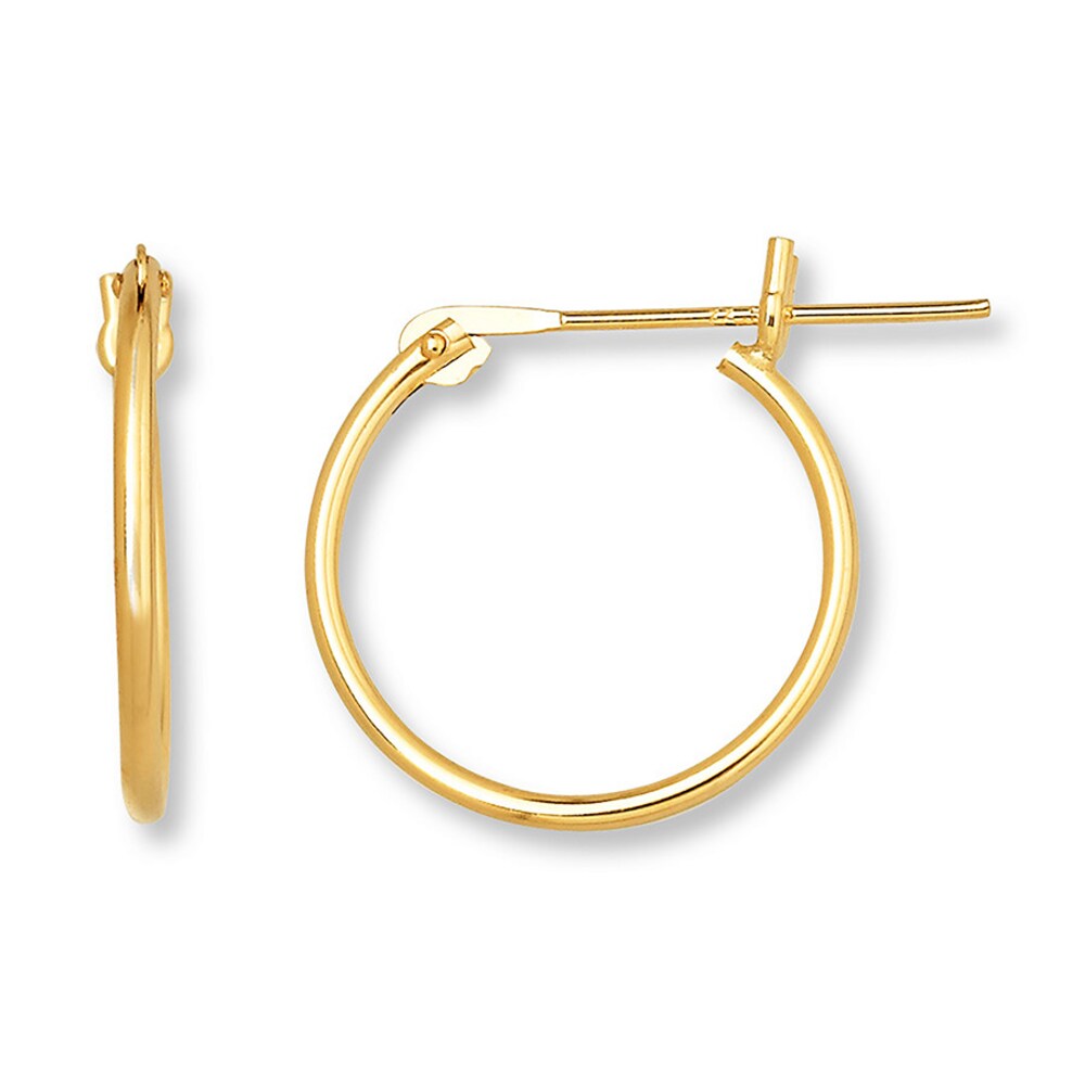 Young Teen Hoop Earrings 14K Yellow Gold 14mm XyQtdVrw