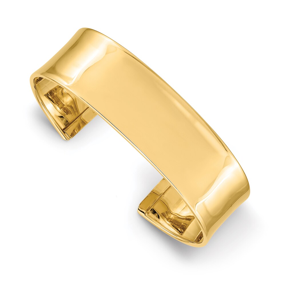 Polished Cuff Bangle Bracelet 14K Yellow Gold 4" Y3qZOfRs