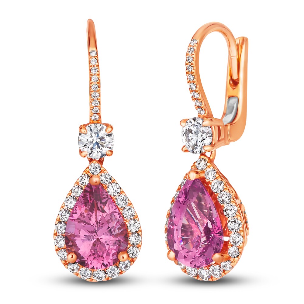 Le Vian Rose Spinel Earrings 1-1/6 ct tw Diamonds 18K Strawberry Gold YBjRH1Rk