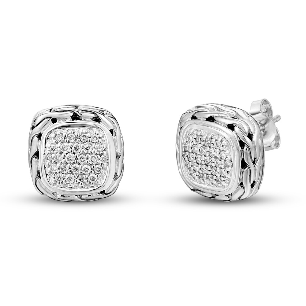 John Hardy Classic Chain Diamond Stud Earrings 1/4 ct tw Sterling Silver YDcrb6uc